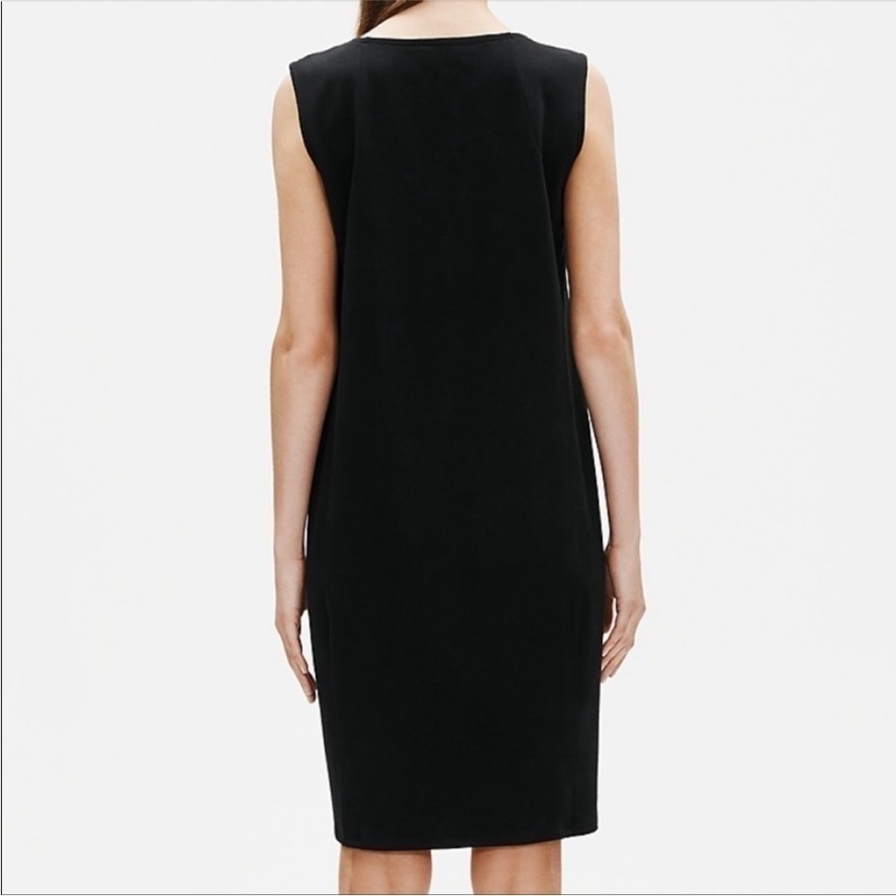 Eileen Fisher Black Organic Cotton Sleeveless Crewneck Tank Dress Size S - Picture 2 of 10
